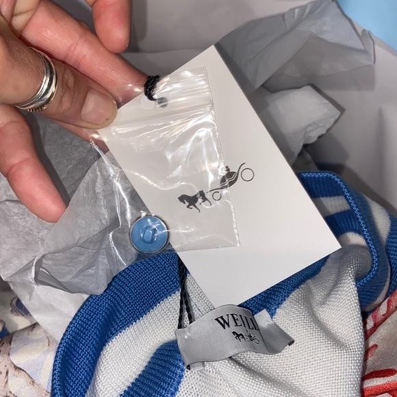 Weill Paris NWT Cardigan ocean coral print 42/10 - Picture 6 of 12